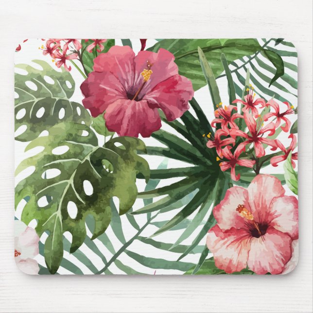 Alfombrilla De Ratón El | floral tropical hermoso y elegante Mousepad (Frente)