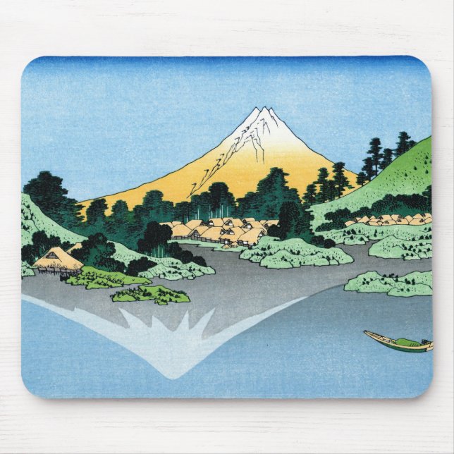 Alfombrilla De Ratón El Fuji reflexiona en el lago Kawaguchi Hokusai (Frente)