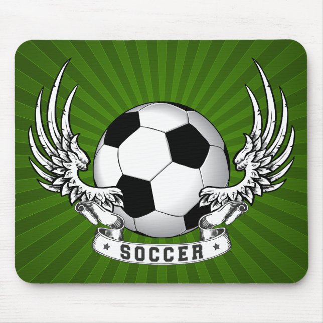 Alfombrilla De Ratón El fútbol del fútbol se va volando Mousepad (Frente)