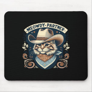 Alfombrilla De Ratón El gato de Meowboy Gorra Howdy Funny Country