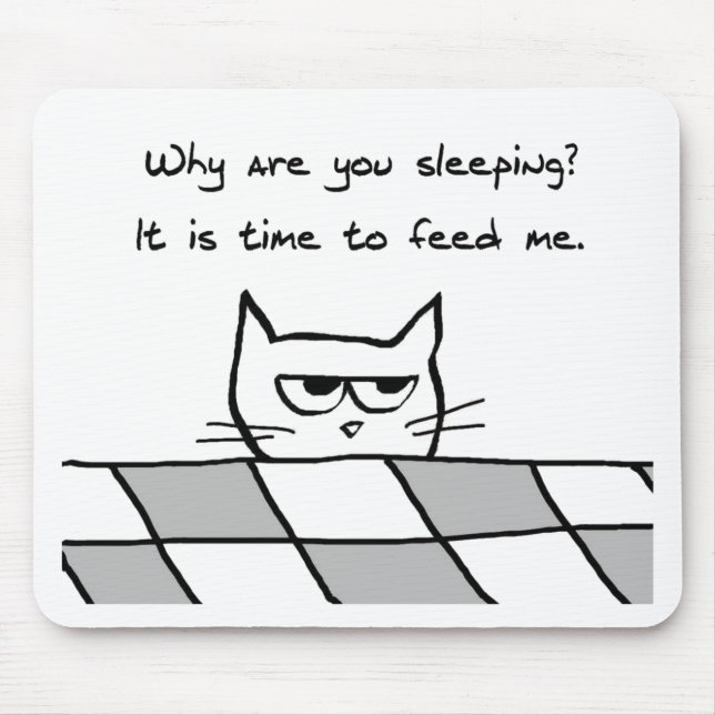 Alfombrilla De Ratón El gato enojado le quiere fuera de cama (Frente)