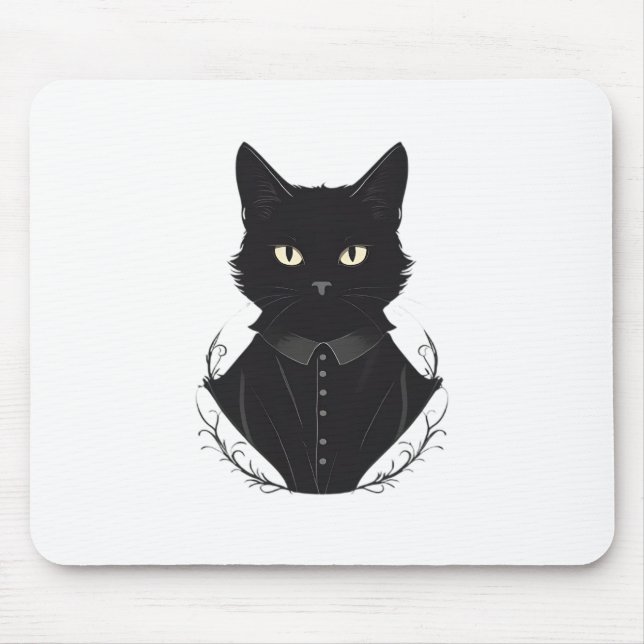 Alfombrilla De Ratón El gato negro encantado de Salem (Frente)