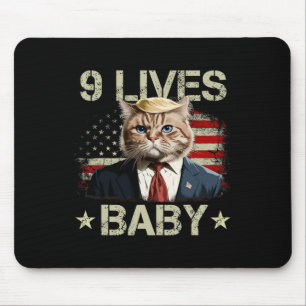 Alfombrilla De Ratón El gato Trump 9 vive al bebé Trump Ganó la victori