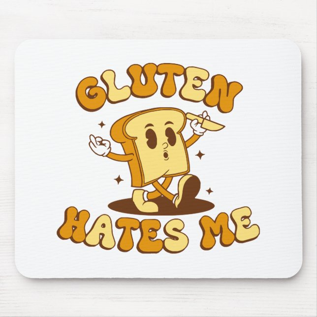 Alfombrilla De Ratón El gluten me odia (Frente)