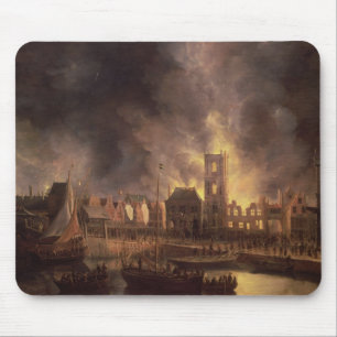 Alfombrilla De Ratón El gran fuego en ayuntamiento viejo, Amsterdam