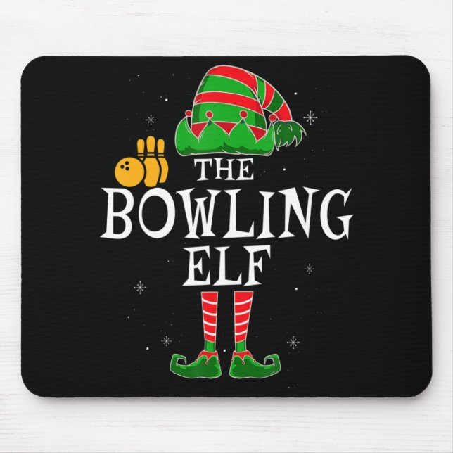 Alfombrilla De Ratón El grupo Bowling Elf que coincide con los Navidade (Frente)