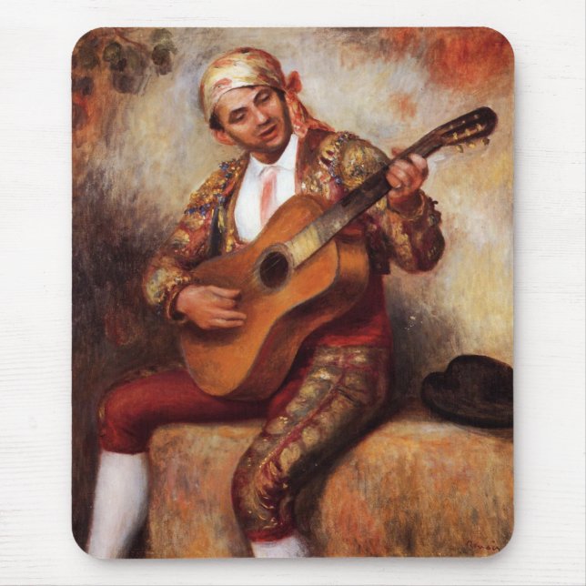 Alfombrilla De Ratón El Guitarista Español (por Pierre-August Renoir) (Frente)