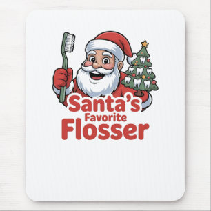 Alfombrilla De Ratón El hilo dental favorito de Santa Navidad Dentista