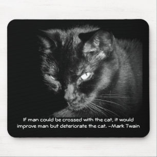 Alfombrilla De Ratón ¿El hombre cruzó con el gato? Mark Twain