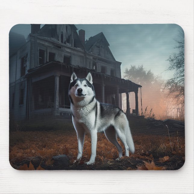 Alfombrilla De Ratón El Husky Halloween Siberian asuy (Frente)