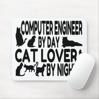Alfombrilla De Ratón El ingeniero informático ama a los gatos