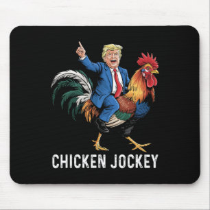 Alfombrilla De Ratón El jockey sobre pollo Trump Meme divertido humor s
