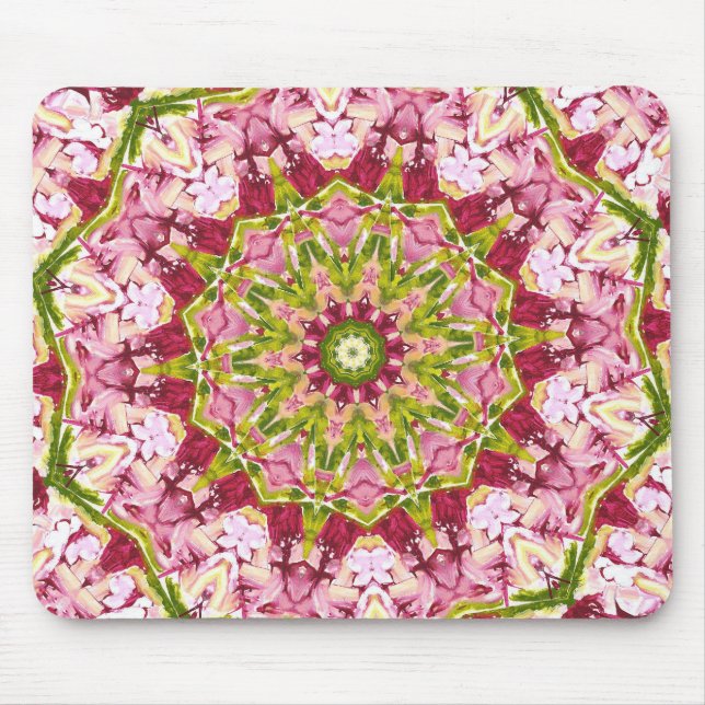 Alfombrilla De Ratón El Kaleidescope rosa y verde de Ola Boo (Frente)