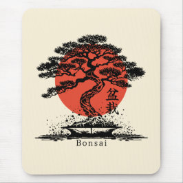 Alfombrilla De Ratón El kanji japonés Bonsai personalizado