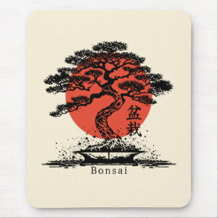 Alfombrilla De Ratón El kanji japonés Bonsai personalizado