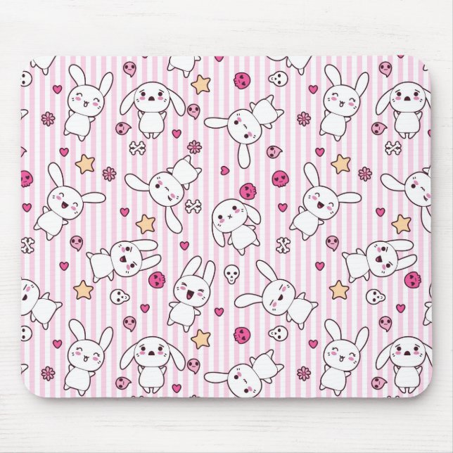 Alfombrilla De Ratón el kawaii raya el modelo (Frente)