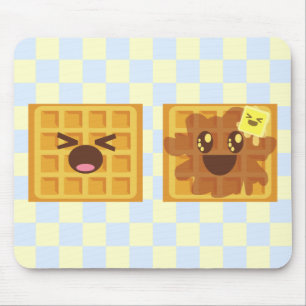 Alfombrilla De Ratón ¡el kawaii waffles desayuno de la buena mañana!
