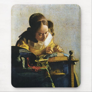 Alfombrilla De Ratón El Lacemaker de Juan Vermeer (circa 1670)