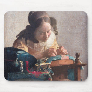 Alfombrilla De Ratón El Lacemaker, Johannes Vermeer, 1669-1670