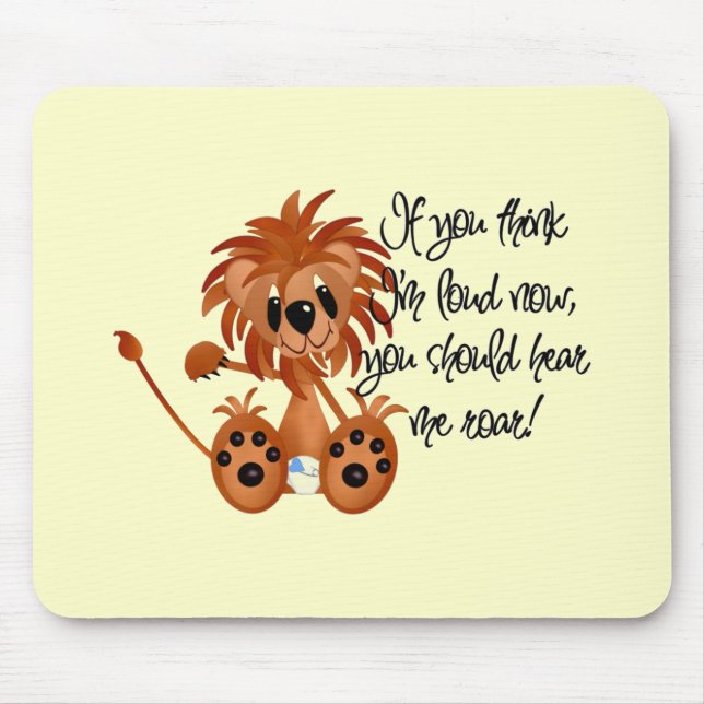 Alfombrilla De Ratón El león del bebé me oye rugir las camisetas y los  (Frente)