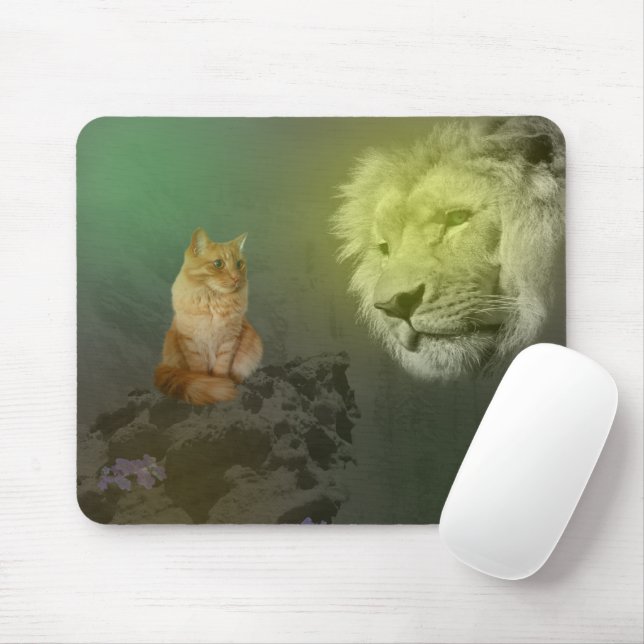 Alfombrilla De Ratón El León Y El Gato, Mousepad (Con ratón)