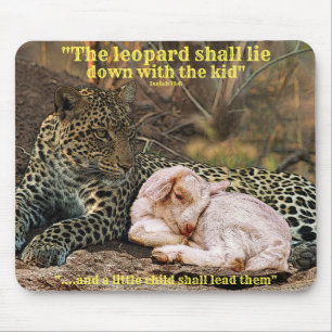 Alfombrilla De Ratón "El leopardo se acostará con el niño " Isaías 11