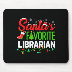 Alfombrilla De Ratón El libro favorito de la bibliotecaria de Santa Nav