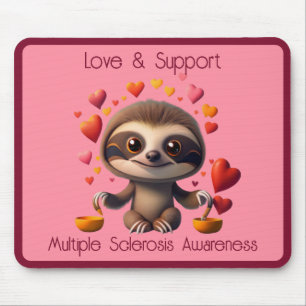 Alfombrilla De Ratón El lindo MS Baby Sloth rodeado de ♥️ s