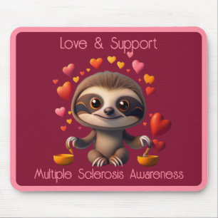 Alfombrilla De Ratón El lindo MS Baby Sloth rodeado de ♥️ s