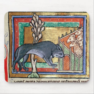 Alfombrilla De Ratón El lobo del ms Roy A fuera de una oveja dobla