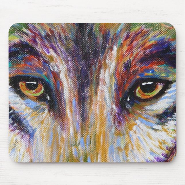 Alfombrilla De Ratón El lobo observa Mousepad (Frente)
