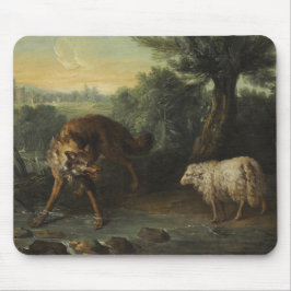 Alfombrilla De Ratón El lobo y el cordero (por Jean-Baptiste Oudry)