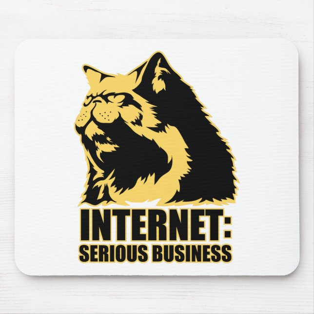 Alfombrilla De Ratón el lolcat el Internet es negocio serio (Frente)