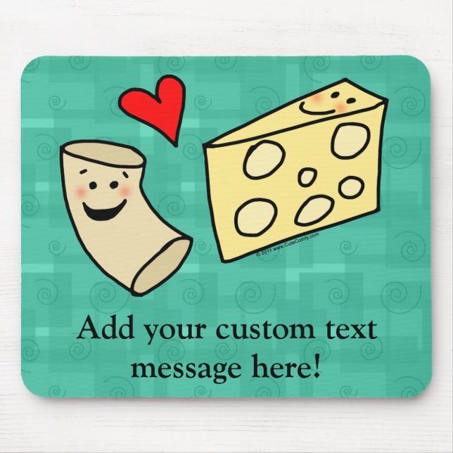 Alfombrilla De Ratón El mac ama el queso, macarrones lindos divertidos (Frente)