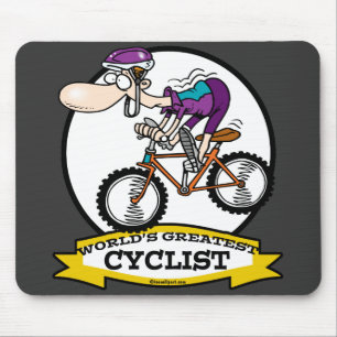 ALFOMBRILLA DE RATÓN EL MEJOR CICLISTA DEL MUNDO CARTOON DE HOMBRES