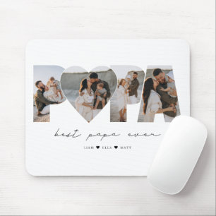 Alfombrilla De Ratón El mejor papá jamás 4 Collage de fotos para papá o
