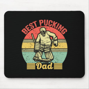 Alfombrilla De Ratón El mejor papá jugando hockey retro vintage de hock