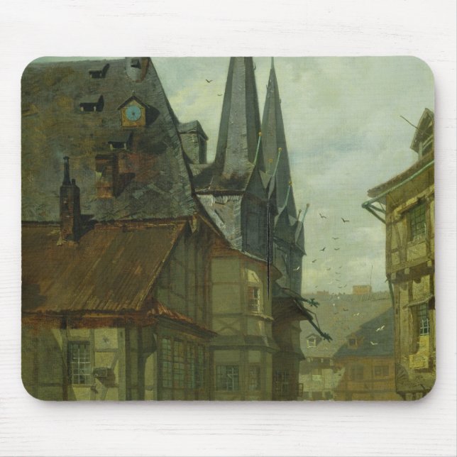 Alfombrilla De Ratón El mercado en Wernigerode, 1861 (Frente)
