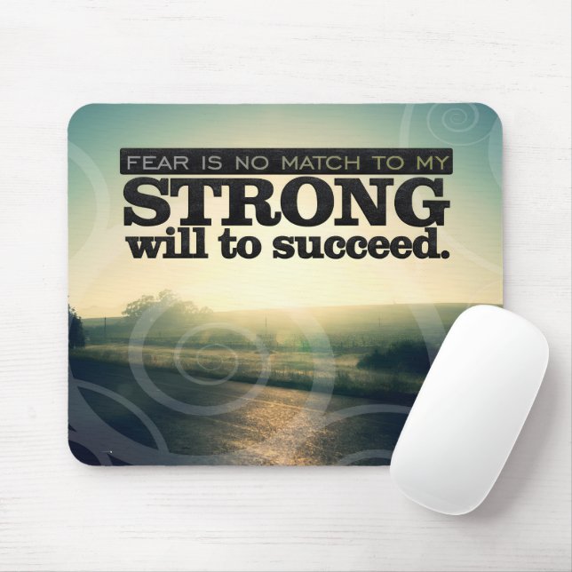Alfombrilla De Ratón "El miedo no coincide" Motivación Afirmación (Con ratón)