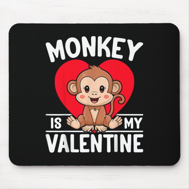 Alfombrilla De Ratón El mono es mi mono de San Valentín (Frente)