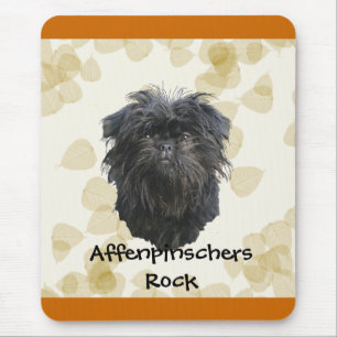 Alfombrilla De Ratón El moreno del Affenpinscher deja Motiff