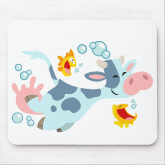 Alfombrilla De Ratón El mousepad de los amigos de las vacas y los peces