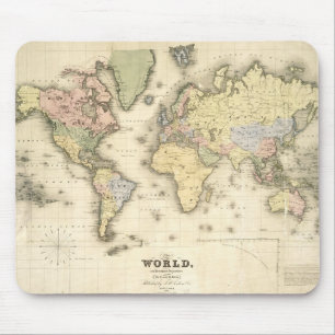 Alfombrilla De Ratón El mundo en la proyección de Mercator el 1840