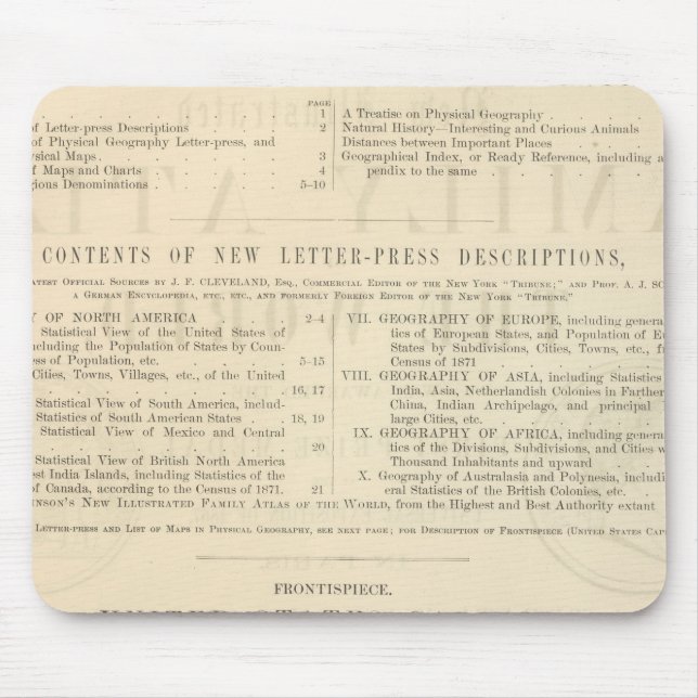 Alfombrilla De Ratón El nuevo Atlas ilustrado de Verso Johnson (Frente)