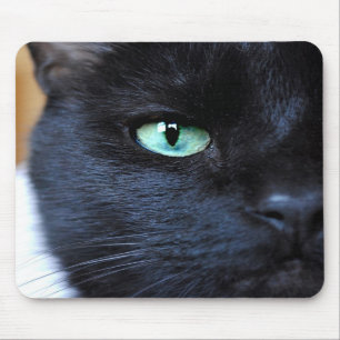 Alfombrilla De Ratón El ojo le ve gato negro Mousepad