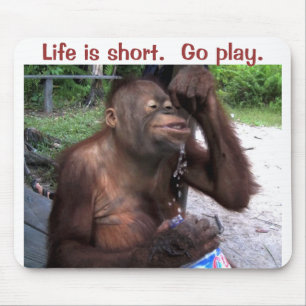 Alfombrilla De Ratón El orangután salpica en agua