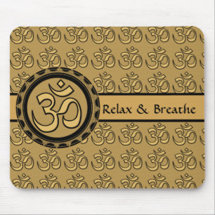 Alfombrilla De Ratón El oro Mousepad de la meditación de OM se relaja