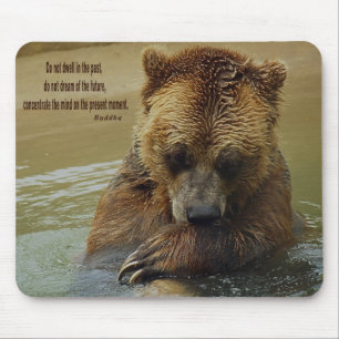 Alfombrilla De Ratón El Oso Grizzly Pensador Profundo Frase Inspiradora