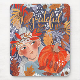 Alfombrilla De Ratón El otoño del día de Acción de Gracias deja a un ch
