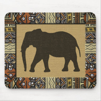 Alfombrilla De Ratón El paño negro africano y el elefante